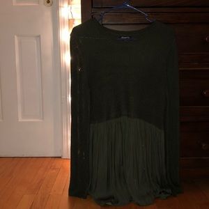small long sleeve green dress